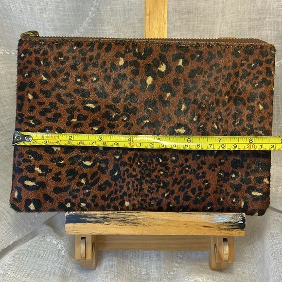 NWT Madewell leather large wallet clutch animal print - Picture 3 of 12